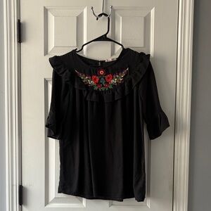 ENTRO Floral Ruffle Top